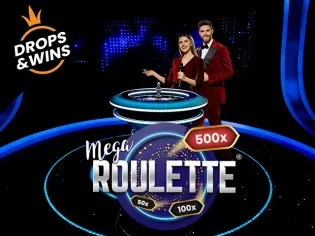 Mega Roulette drops and wins.